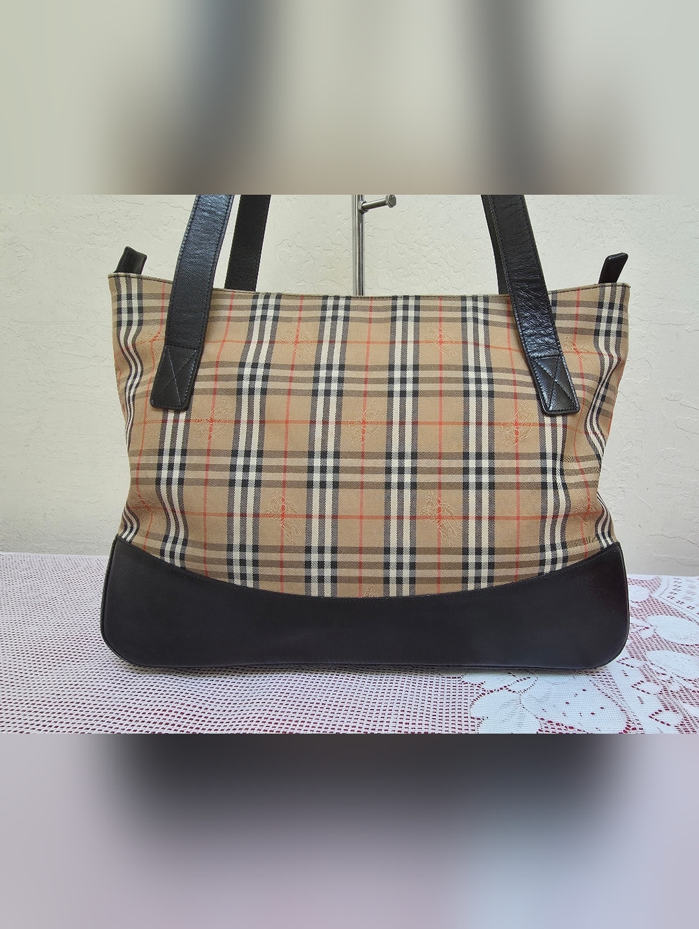 Burberry Canvas Nova Check Top Zip Tote Bag AUTHENTIC - Picture 5 of 16